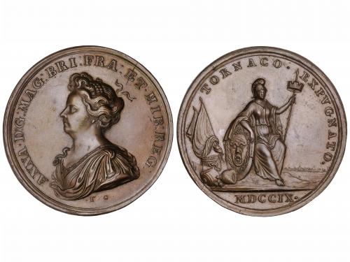 GRAN BRETAÑA. Medalla Toma de Tournai. 1709. Anv.: ANNA D.G.