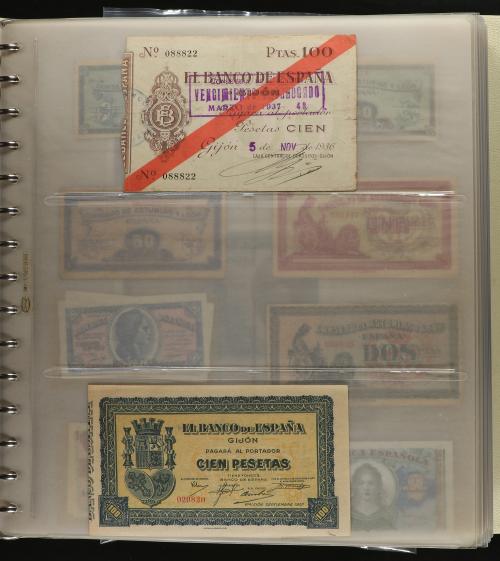 BILLETES ESPAÑOLES. Lote 68 billetes. Pequeña colección de b