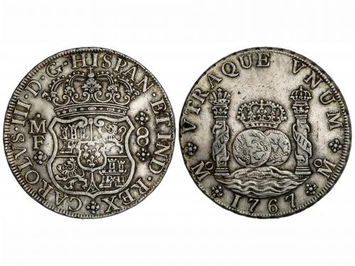 CARLOS III. 8 Reales. 1767. MÉXICO. M.F. 26,92 grs. Columnar