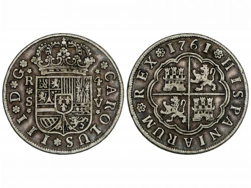 CARLOS III. 4 Reales. 1761. SEVILLA. J.V. 13,00 grs. Pieza t