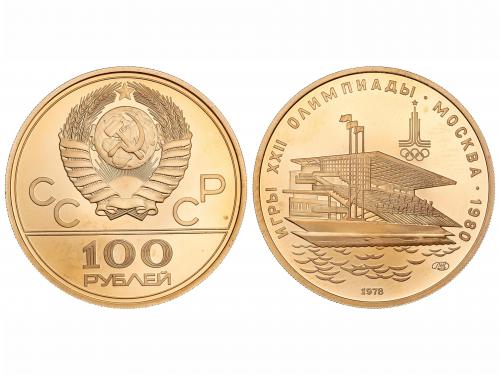 RUSIA. 100 Rublos. 1978. 17,22 grs. AU. Olimpiada Moscú'80. 