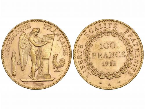 FRANCIA. 100 Francos. 1912-A. II REPÚBLICA. PARÍS. 32,22 grs