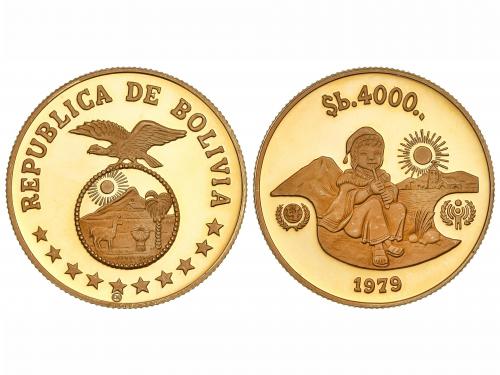 BOLIVIA. 4.000 Pesos Bolivianos. 1979. 17,21 grs. AU. Año In