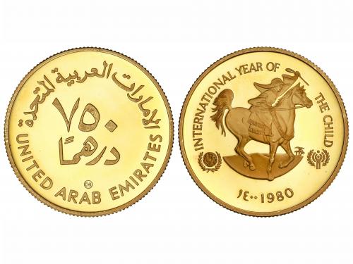 EMIRATOS ÁRABES UNIDOS. 750 Dirhams. 1400 dH/ 1980 d.C. 17,0