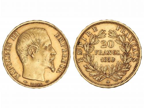 FRANCIA. 20 Francos. 1859-A. NAPOLEÓN III. PARÍS. 6,41 grs. 