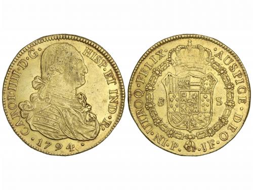 CARLOS IV. 8 Escudos. 1794. POPAYÁN. J.F. 27,00 grs. AC-1665