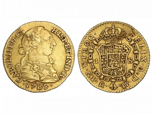 CARLOS III. 1 Escudo. 1785. MADRID. DV/JD. 3,36 grs. Cospel 