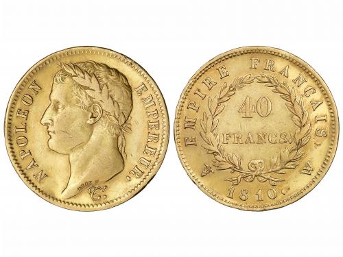 FRANCIA. 40 Francos. 1810-W. NAPOLEON EMPEREUR. LILLE. 12,79