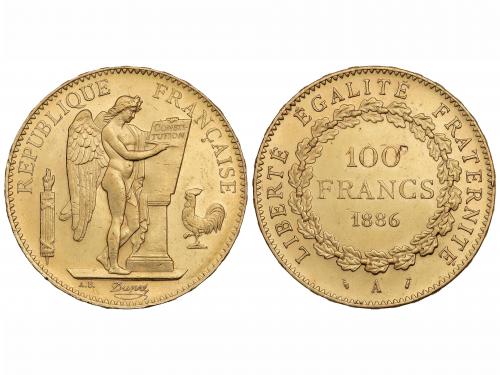 FRANCIA. 100 Francos. 1886-A. III REPUBLICA. PARÍS. 32,20 gr