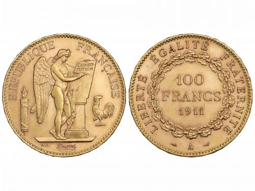 FRANCIA. 100 Francos. 1911-A. III REPÚBLICA. PARÍS. 32,20 gr