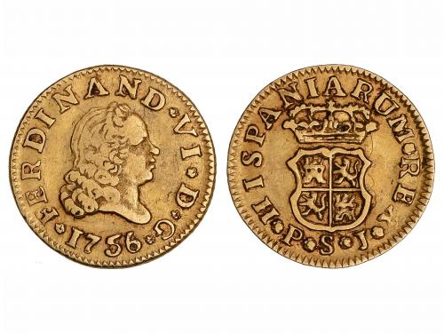 FERNANDO VI. 1/2 Escudo. 1756. SEVILLA. 1,74 grs. AC-580. MB