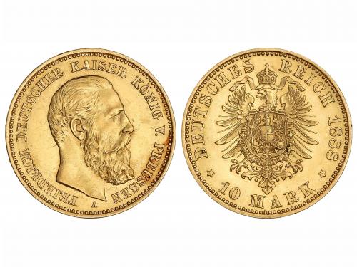 ESTADOS ALEMANES. 10 Marcos. 1888-A. FEDERICO III. PRUSIA. B