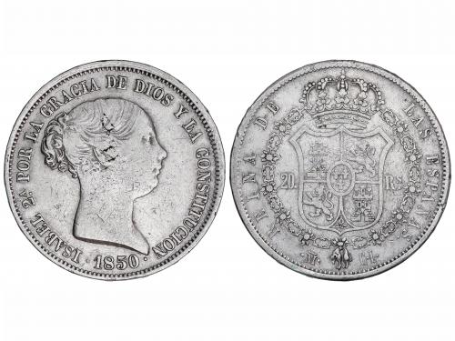ISABEL II. 20 Reales. 1850. MADRID. C.L. 25,86 grs. (Pequeño