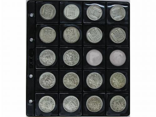 FRANCIA. Lote 18 monedas 5 (10), 10 (6) y 20 Francos (2). 19