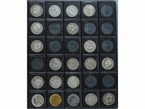 LOTES CENTENARIO. Lote 47 monedas 50 Centimos a 2 Pesetas. 1