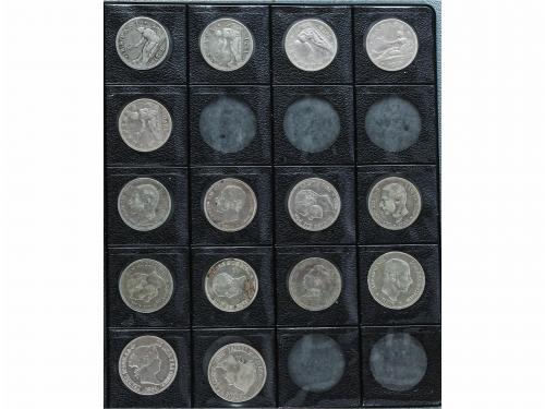 LOTES CENTENARIO. Lote 47 monedas 50 Centimos a 2 Pesetas. 1