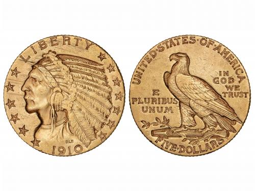 ESTADOS UNIDOS. 5 Dólares. 1910-S. SAN FRANCISCO. 8,32 grs. 