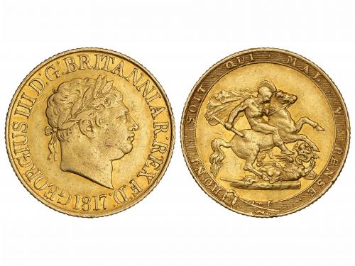 GRAN BRETAÑA. Soberano. 1817. JORGE III. 7,93 grs. AU. Resto