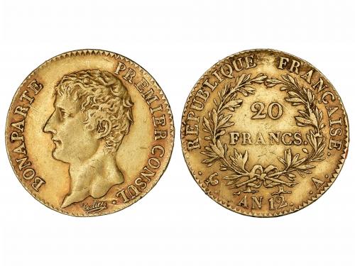 FRANCIA. 20 Francos. Año 12-A. NAPOLEON PREMIER CONSUL. PARÍ