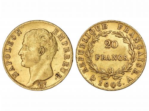FRANCIA. 20 Francos. 1806-A. NAPOLEON EMPERAUR. PARÍS. 6,41 