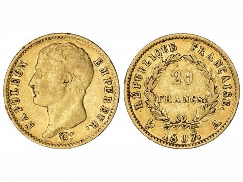 FRANCIA. 20 Francos. 1807-A. NAPOLEON EMPEREUR. PARÍS. 6,38 