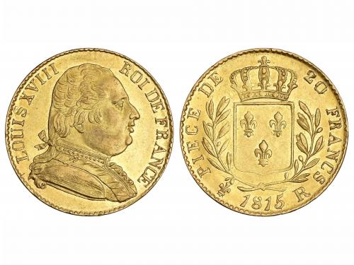 FRANCIA. 20 Francos. 1815-R. LUÍS XVIII. I RESTAURACIÓN. LON