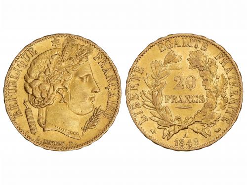 FRANCIA. 20 Francos. 1849-A. II REPÚBLICA. PARÍS. 6,39 grs. 