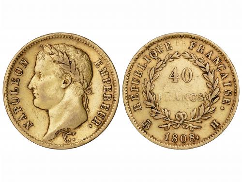 FRANCIA. 40 Francos. 1808-H. NAPOLEON EMPEREUR. LA ROCHELLE.