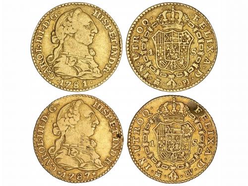 CARLOS III. Lote 2 monedas 1 Escudo. 1781 y 1787. MADRID. P.