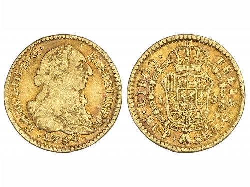 CARLOS III. 1 Escudo. 1784. POPAYÁN. S.F. 3,33 grs. ESCASA. 