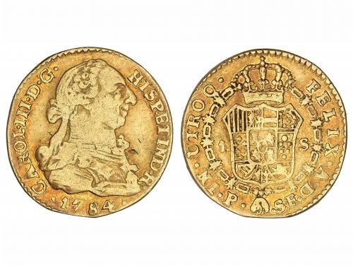 CARLOS III. 1 Escudo. 1784. POPAYÁN. S.F. 2,95 grs. (Descolg