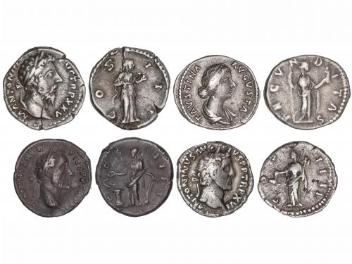 IMPERIO ROMANO. Lote 4 monedas Denario. ANTONINO PIO (2), FA