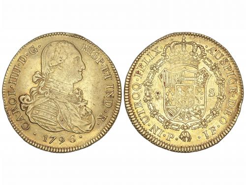 CARLOS IV. 8 Escudos. 1796. POPAYÁN. J.F. 26,96 grs. AU. Acu