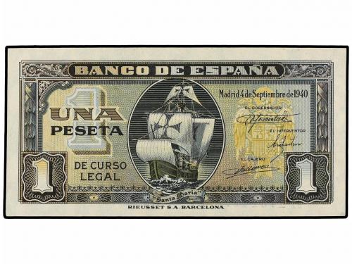 ESTADO ESPAÑOL. Lote 2 billetes 1 Peseta. 4 Septiembre 1940.
