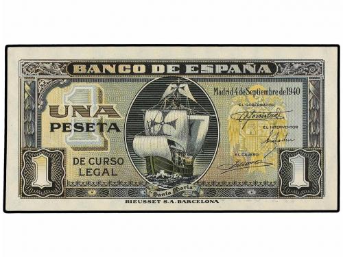ESTADO ESPAÑOL. Lote 2 billetes 1 Peseta. 4 Septiembre 1940.