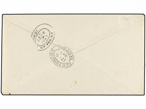 ✉ ESPAÑA. Ed. 1016. 1947. MADRID a NEW YORK. 50 pts. carmín,