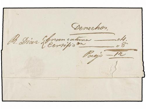 ✉ PANAMA. 1839. PANAMÁ a BOGOTÁ. Envuelta de carta CERTIFICA