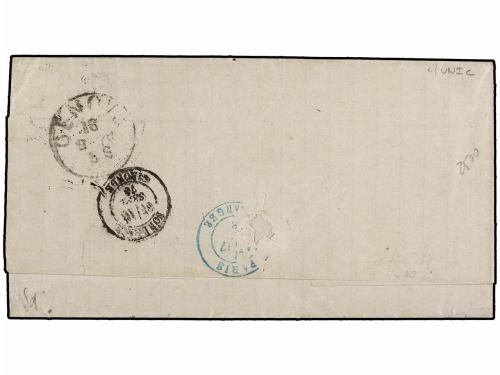 ✉ PUERTO RICO. 1878. SAN JUAN a GÉNOVA (Italia). 50 cts. azu