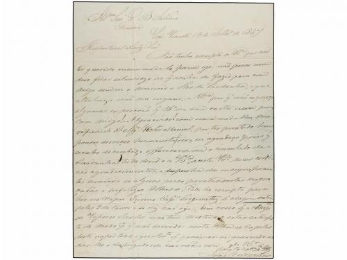 ¿ CABO VERDE. 1857. SAO VICENTE a GÉNOVA. Carta circulada ví