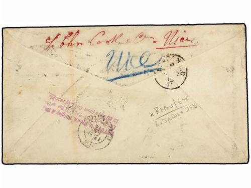 ¿ FRANCIA. 1889. NEW YORK to LONDON. 5 cts. blue redirected