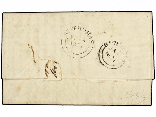 ¿ BARBADOS. 1851. BARBADOES to S. JUAN (Porto Rico). Entire