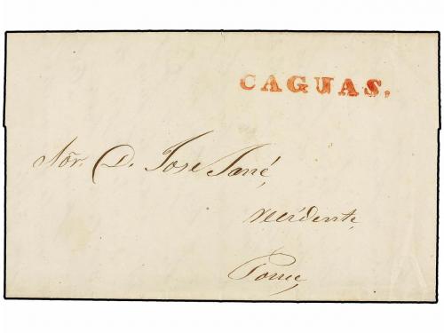 ✉ PUERTO RICO. 1844. CAGUAS a PONCE. Carta completa con text