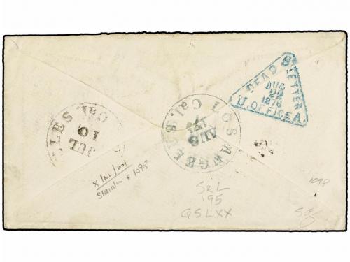 ✉ MEXICO. Sc. 109. 1876. SAHUARIPA a LOS ÁNGELES. Sobre circ