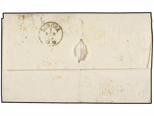 ¿ PUERTO RICO. 1874. MAYAGUEZ a GÉNOVA. Circulada con sellos