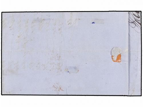 ¿ ESPAÑA. Ed. 53. 1861. VALENCIA a FRANCIA. 12 cuartos carmí