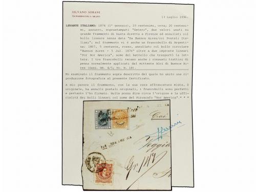 ¿ ARGENTINA. 1876. BUENOS AIRES a ITALIA. Fragmento de carta