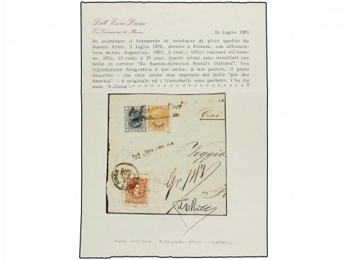 ¿ ARGENTINA. 1876. BUENOS AIRES a ITALIA. Fragmento de carta