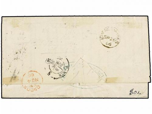 ✉ ARGENTINA. 1866. BUENOS AIRES a PARÍS. Circulada con sello