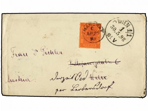 ✉ CHINA. 1898. PEKIN to WIEN. Envelope franked with two chin