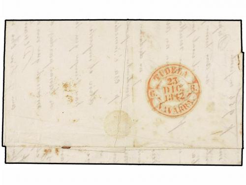 ¿ ESPAÑA: PREFILATELIA. 1842. OLORON a TUDELA. Marca de entr